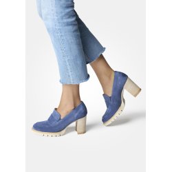 Paul Green - Loafer i bl med plateau og hl - 3784