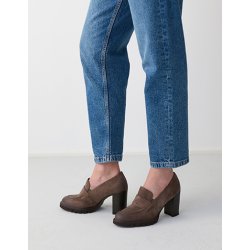 Paul Green - Loafer i lys brun med h�l og plateau - 3784