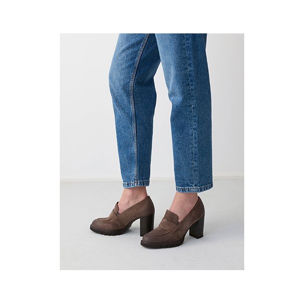 Paul Green - Loafer i lys brun med h�l og plateau - 3784