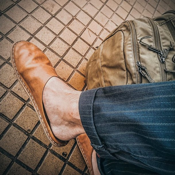 VIBAe - Slippers i cognac skind - Roma 