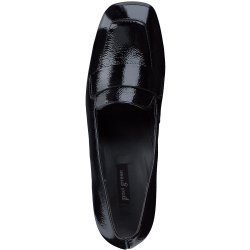 Paul Green - Loafer i sort lak med moderat hl - 3928
