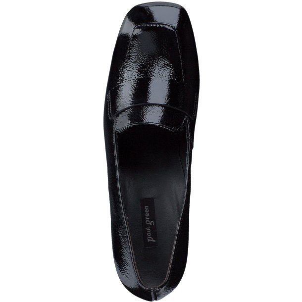 Paul Green - Loafer i sort lak med moderat hl - 3928