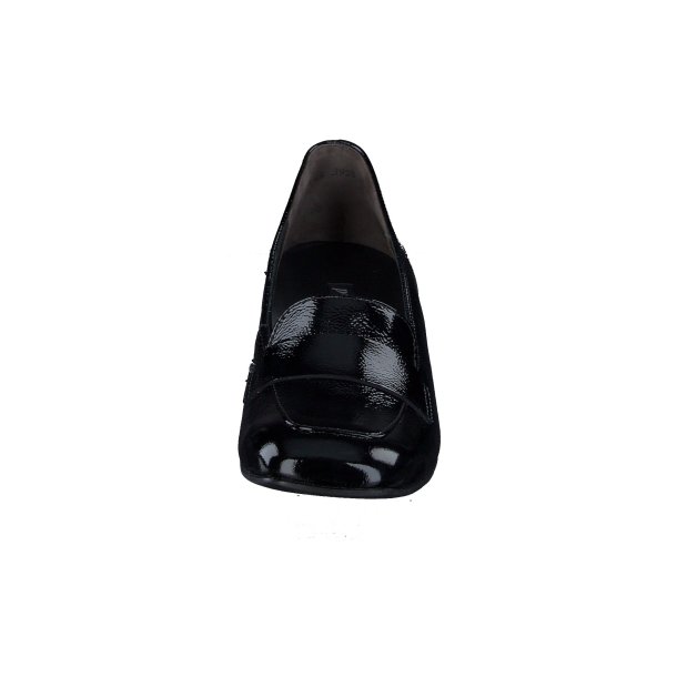 Paul Green - Loafer i sort lak med moderat h�l - 3928