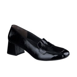 Paul Green - Loafer i sort lak med moderat hl - 3928