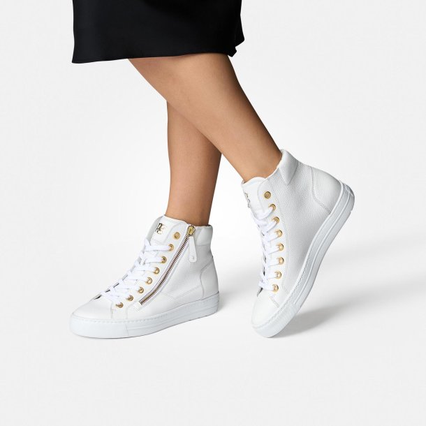 Paul Green - Ankelstvle i hvid med guld-detaljer - 4024