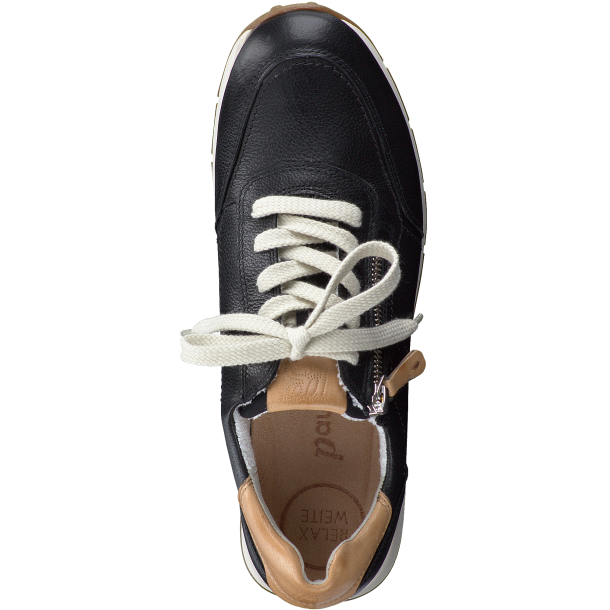 Paul Green - Sneakers i sort med snre og lynls - 4085