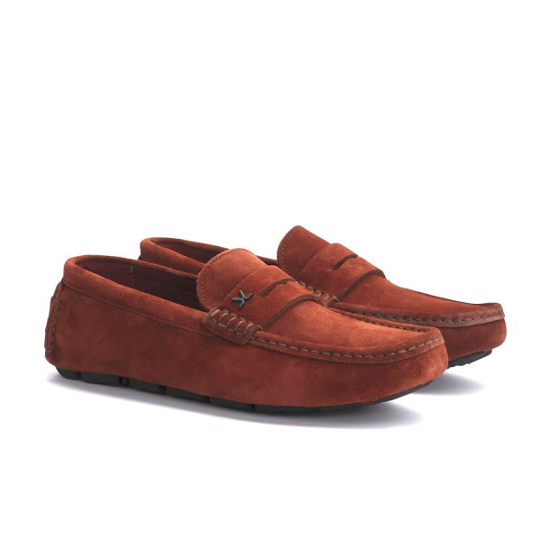 Lloyd herre  - Loafer i rustr�d med bl�de s�ler - Rover