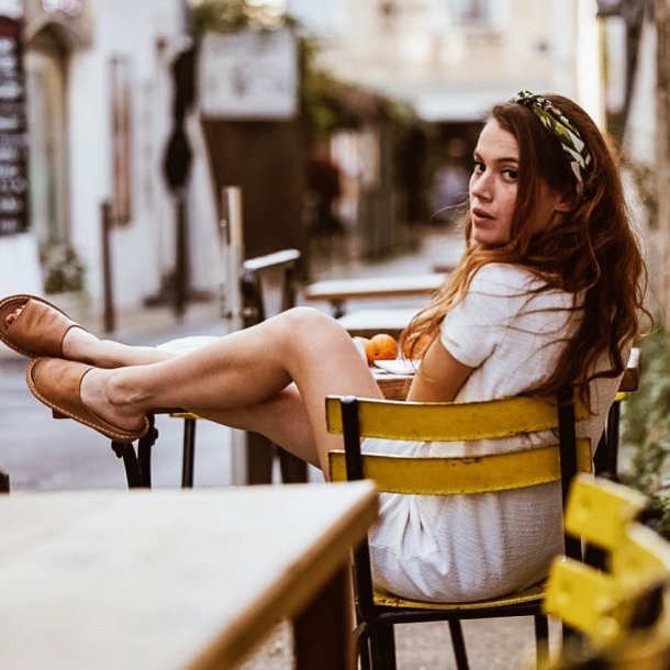 VIBAe - Slippers i cognac skind - Saint Tropez