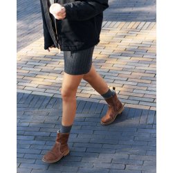 Billi Bi - St�vlette i brun ruskind med uldfoer - T6958