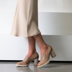 Paul Green - Loafer i varm sand med plateau og h�l - 3784