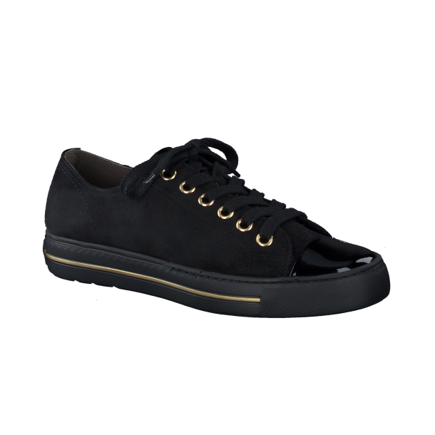 Paul Green - Sneakers i sort med guld-detaljer - 4977