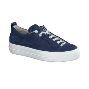Paul Green - Sneakers i bl med plateau og elastiksnre - 5017
