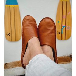 VIBAe - Slippers i cognac skind - Roma 
