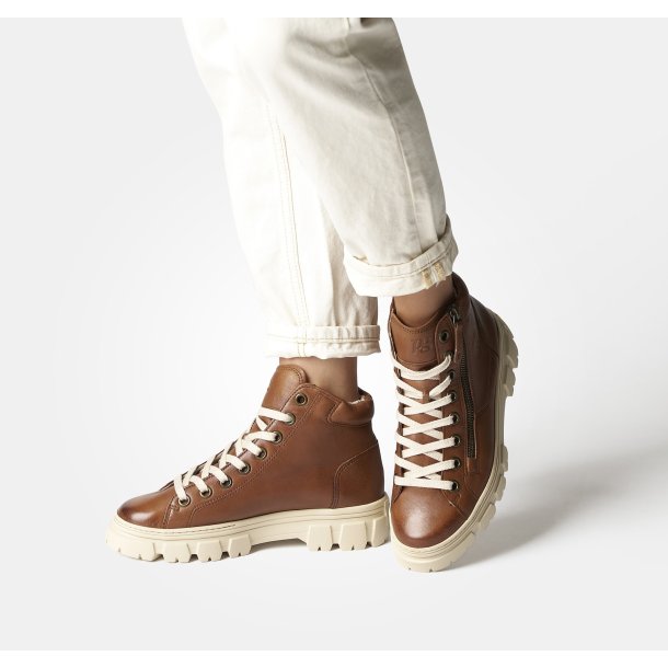 Paul Green - Stvlette i cognac med lynls og chunky sl - 5210