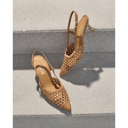 Paul Green - Pumps i camel flet med slingback og lille hl - 6144