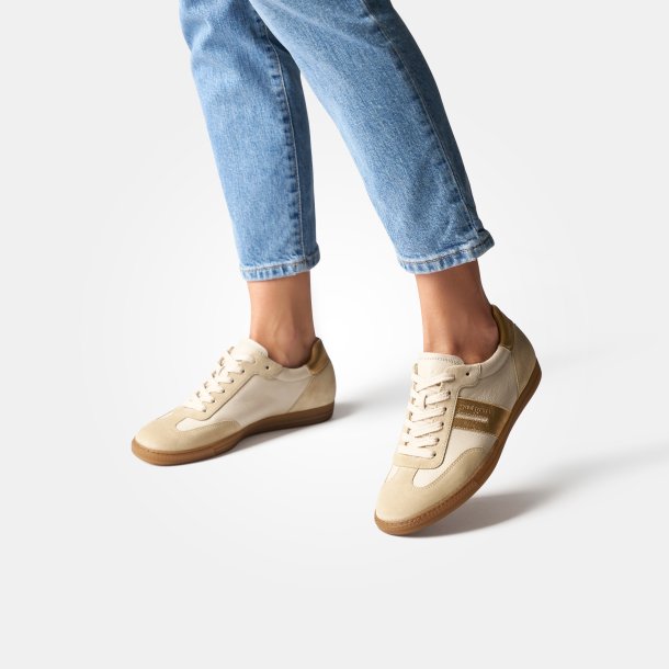 Paul Green - Sneakers i sand og guld med lav sl - 5450