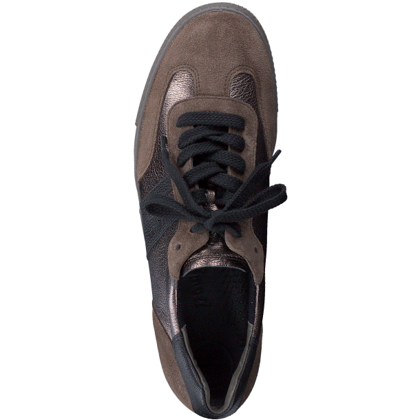 Paul Green - Sneakers i brun og metal med lav sl - 5350