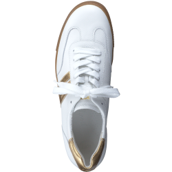 Paul Green - Sneakers i hvid og guld med snre og lav sl - 5350