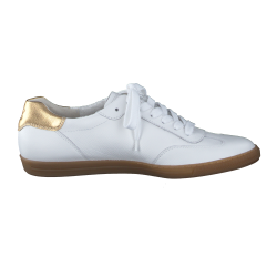 Paul Green - Sneakers i hvid og guld med snre og lav sl - 5350