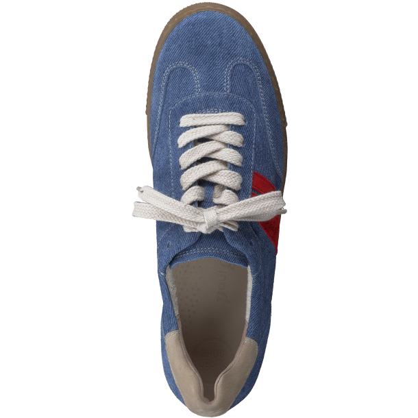 Paul Green - Sneakers i denim og rd med lav sl - 5350
