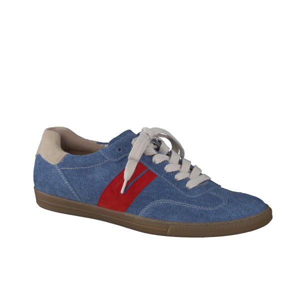 Paul Green - Sneakers i denim og rd med lav sl - 5350