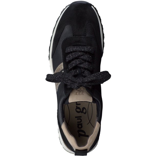 Paul Green - Sneakers i sort med guld-glitter - 5392