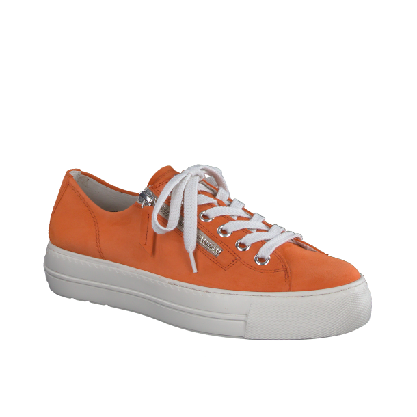 Paul Green - Sneakers i orange med snre og lynls - 5406