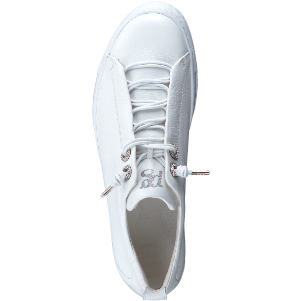 Paul Green - Sneakers i hvid med plateau og elastiksnre - 5417