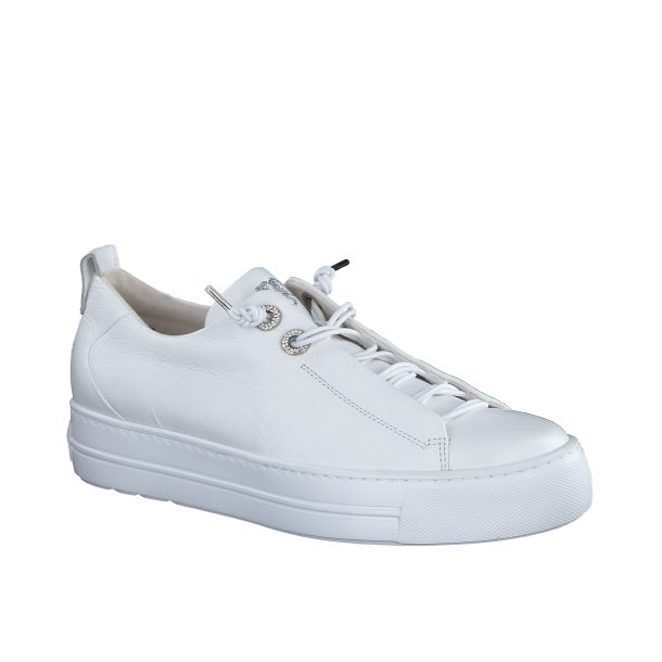 Paul Green - Sneakers i hvid med plateau og elastiksnre - 5417