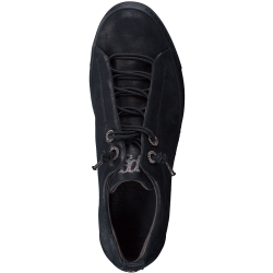 Paul Green - Sneakers i shiny sort med plateau og elastiksnre - 5417