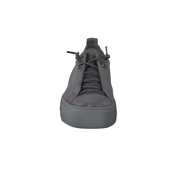 Paul Green - Sneakers i shiny gr med plateau og elastiksnre - 5417 