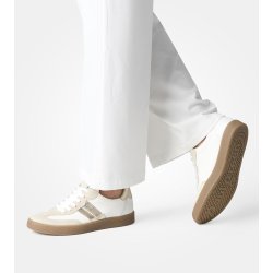 Paul Green - Sneakers med snre i hvid skind med platin - 5437