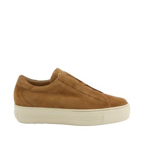 Paul Green - Sneakers i varm brun med elastiksn�re - 5529