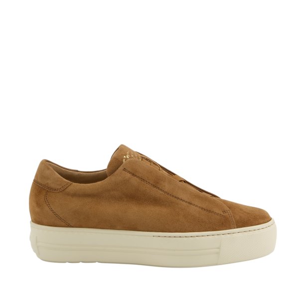 Paul Green - Sneakers i varm brun med elastiksn�re - 5529
