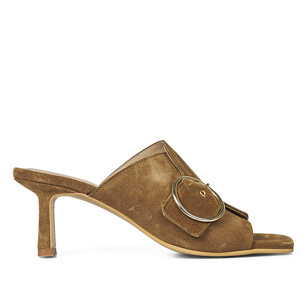 Angulus - Sandal i brun med hæl og spænde - 5774