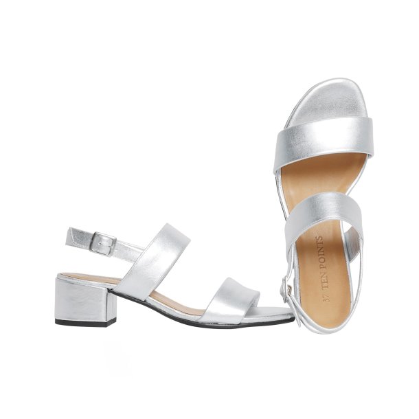 Ten Points - Sandal i slv med moderat hl - 60420