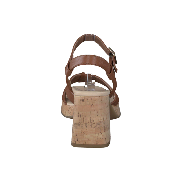 Paul Green - Sandal i cognac med korkhl - 6073