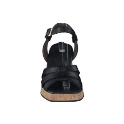 Paul Green - Sandal i sort med korkhl - 6073