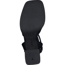 Paul Green - Sandal i sort med korkhl - 6073