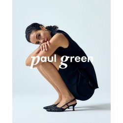 Paul Green - Pumps i sort flet med slingback og lille hl - 6144