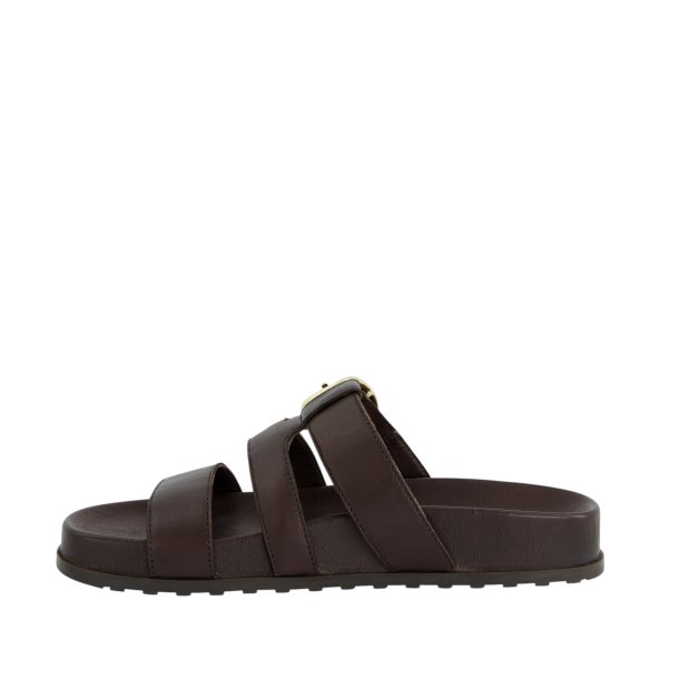 Paul Green - Slippers i m�rkebrun med guldsp�nder - 6171