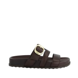 Paul Green - Slippers i m�rkebrun med guldsp�nder - 6171