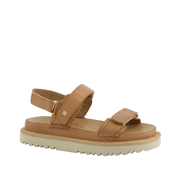 Paul Green - Sandal i camel med remme og velcro - 6175