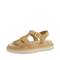 Paul Green - Sandal i camel ruskind med grov s�l - 6176