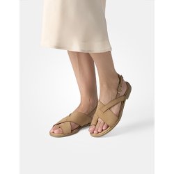Paul Green - Flad sandal i varm brun med t�-rem - 6216