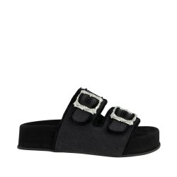 Paul Green - Slippers i sort med sp�nder og plateaus�l - 6221