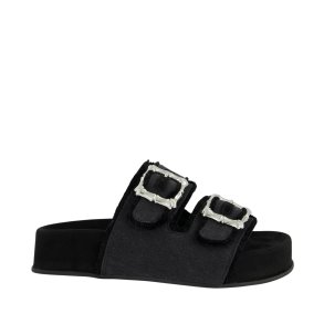 Paul Green - Slippers i sort med sp�nder og plateaus�l - 6221