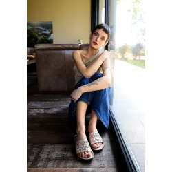 Airstep - Slippers i platin flet med flad sl