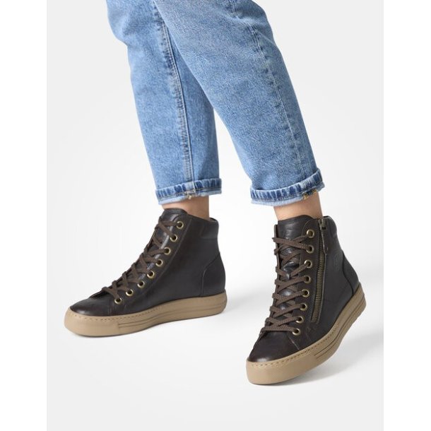 Paul Green - Ankelstvle med snre og lynls i brun - 4024