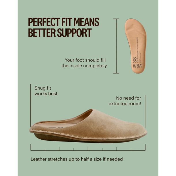 VIBAe - Lukket slippers i sand ruskind - Roma 